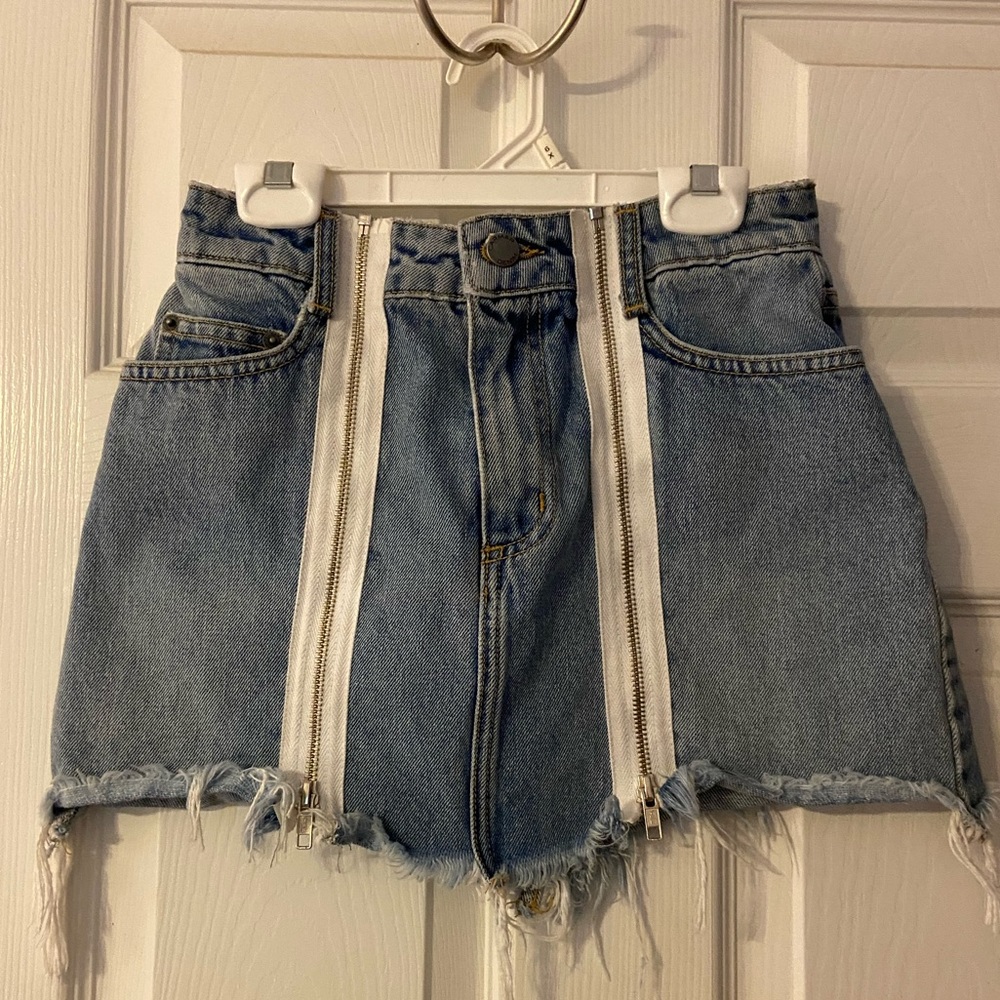 Carmar Denim Zipper Denim Skirt
